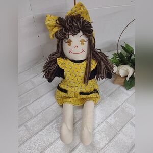 Handmade Yellow Floral Rag Doll